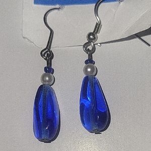 Elegant Royal Blue Drop Earrings